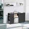 Black Wooden Rolling Office File Cabinet with Lockable Drawers and Adjustable Shelves Large Desktop Storage